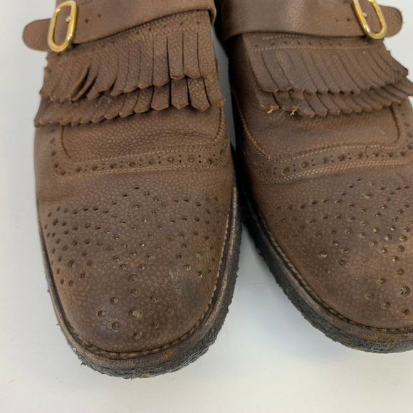 Max Verre Neapolis Leather Tassel Loafers Shoes Brown Size Euro 44.5 US 10.5